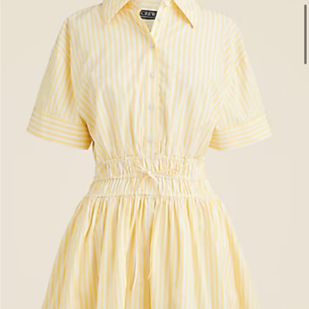 J. Crew Light Yellow Striped Shirtdress